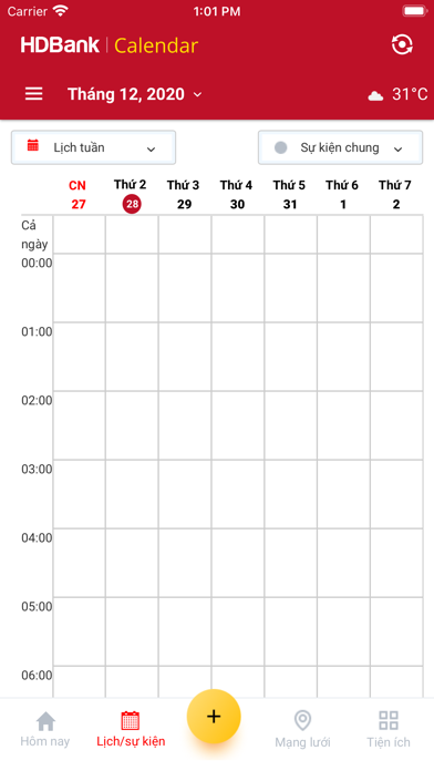 HDBank Calendar Screenshot