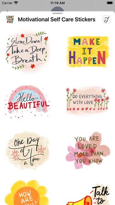 Motivational Self Care Sticker Screenshot
