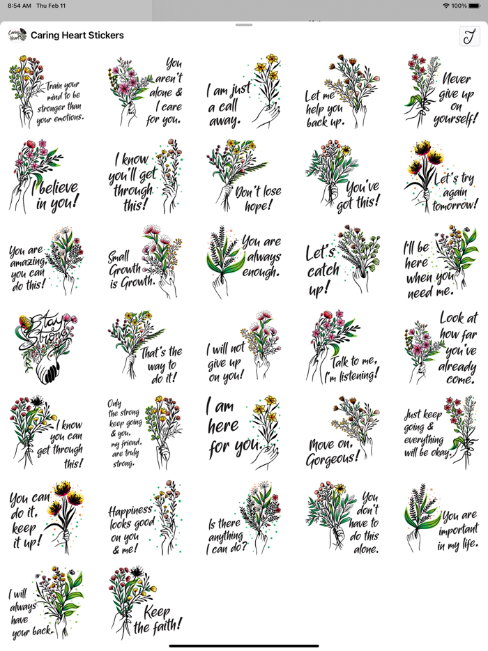 Caring Heart Stickers