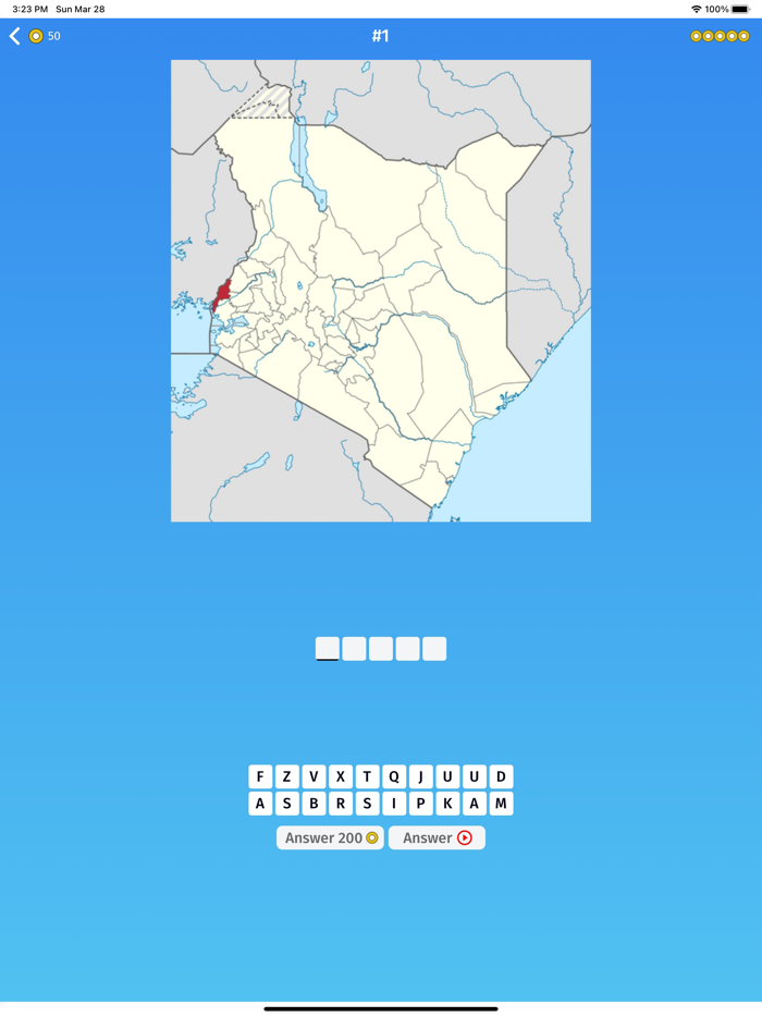 Kenya Provinces Map Quiz Game