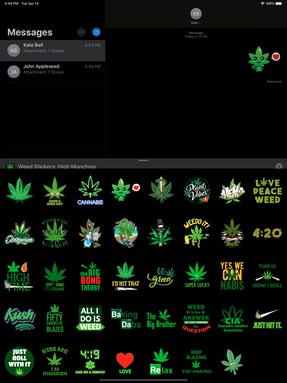 Screenshot #5 pour Weed Stickers: High Munchies