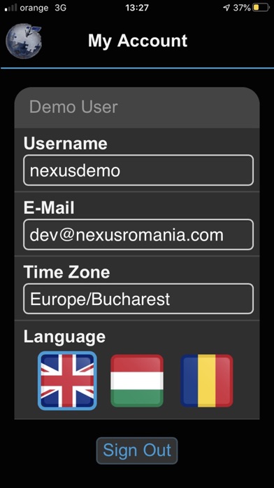 Nexus GPS Tracking Screenshot