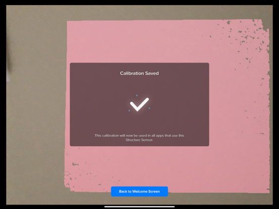 Structure Sensor Calibrator iPad screenshot