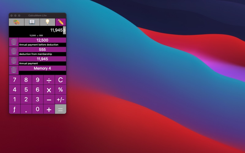 Screenshot #1 pour CalcuMem Lite