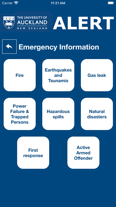 UoA Alert Screenshot