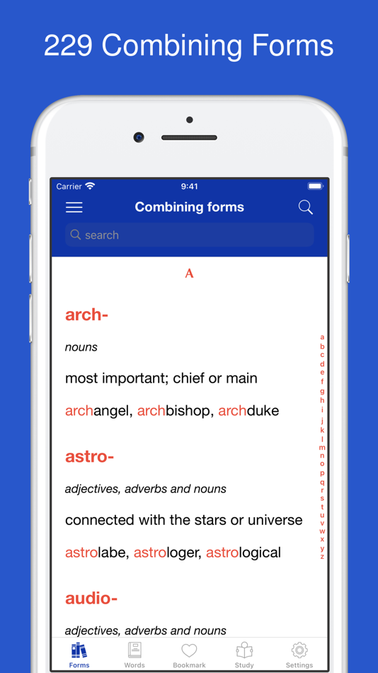 Combining Forms Dictionary - 2.0 - (iOS)