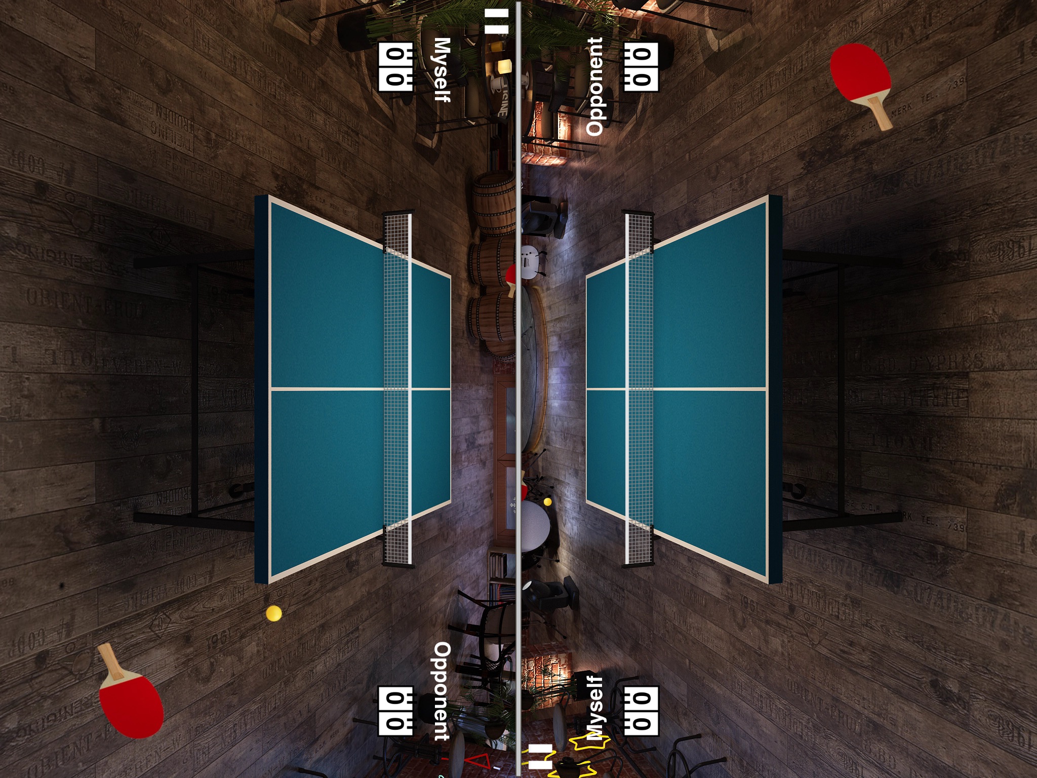 虚拟乒乓球: 随机球拍高清版 screenshot 2