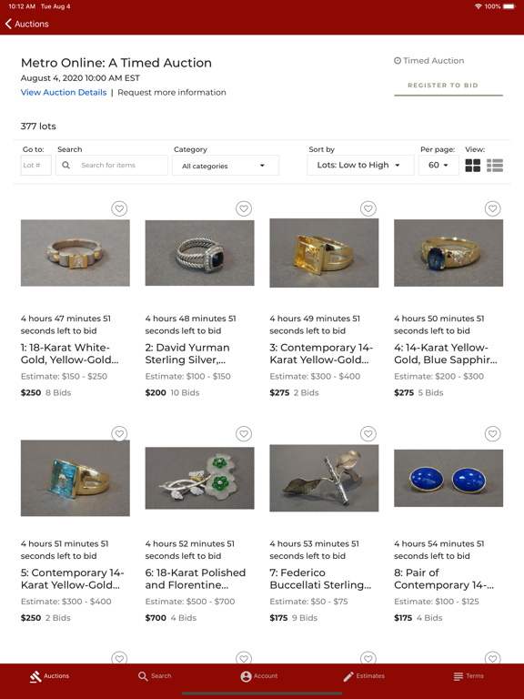 Screenshot #6 pour Weschler's Live Bidding