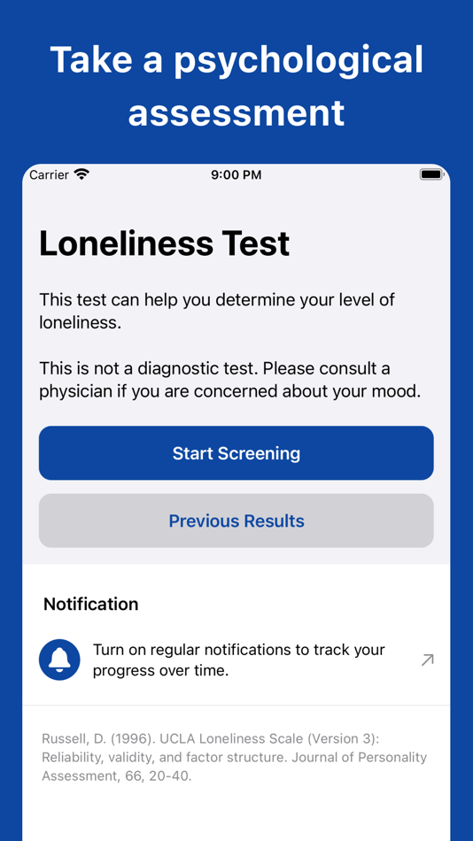 #1. Loneliness Test (iOS) 由: Inquiry Health LLC