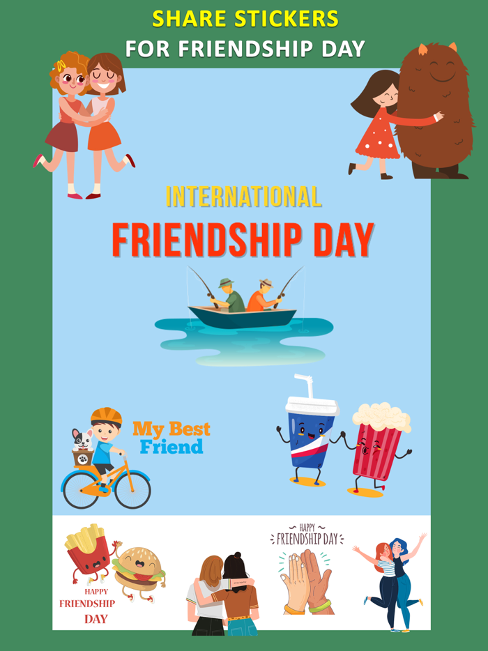 Friendship Day Stickers cards