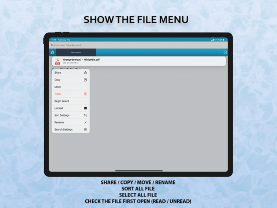 RovaPro FileReader iPad app afbeelding 1