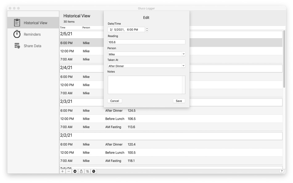 #4. Gluco Logger (macOS) By: APG Solutions, LLC