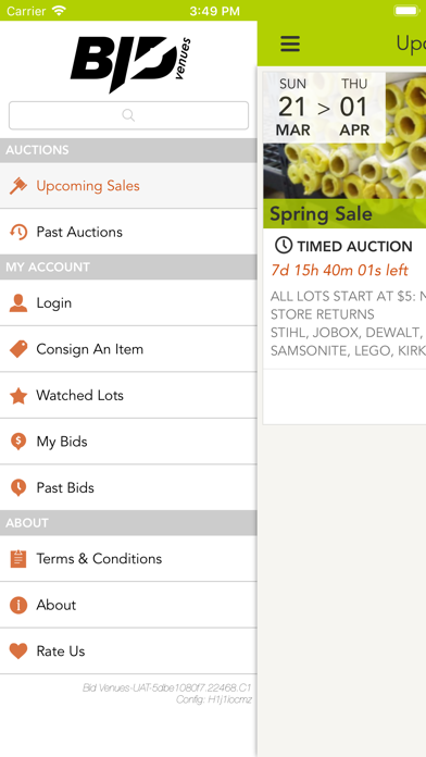 Bid Venues Auctions Screenshot