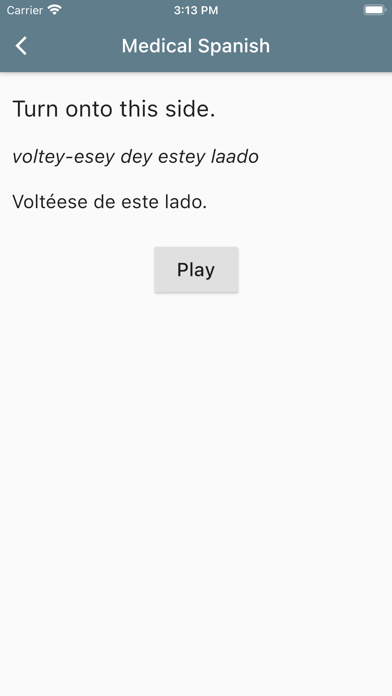 Spanish Medical Phrases Screenshot