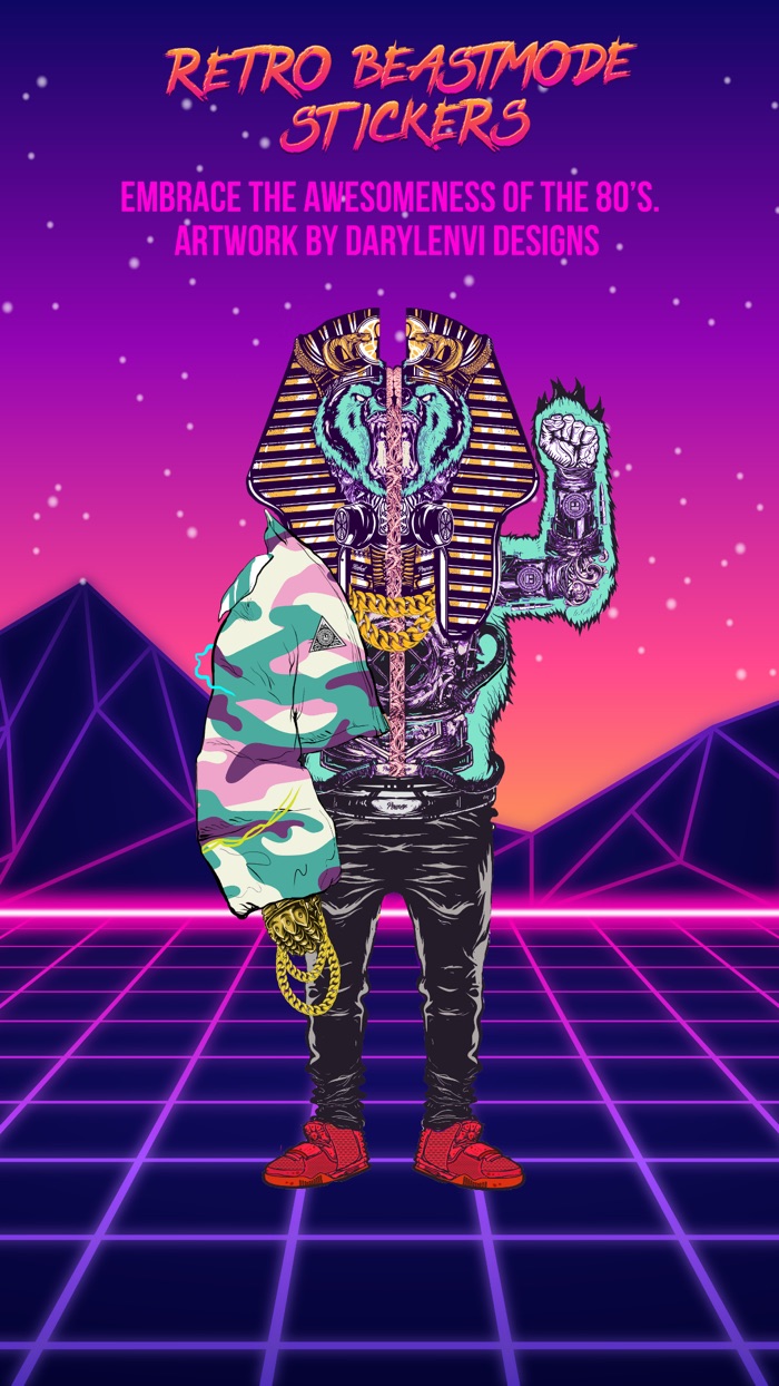 Retro Beastmode Stickers