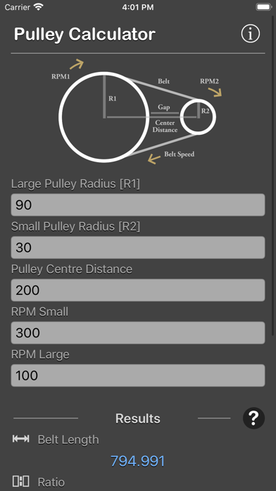 Pulley Calculator Screenshot