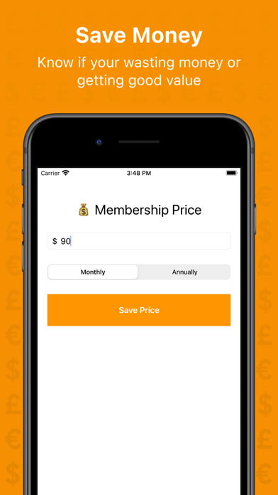 Cost per Workout - Auto Track Screenshot
