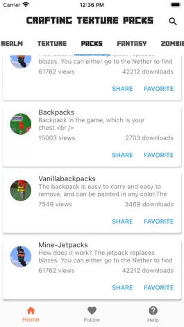 Game screenshot Crafting Texture Packs MCPE apk
