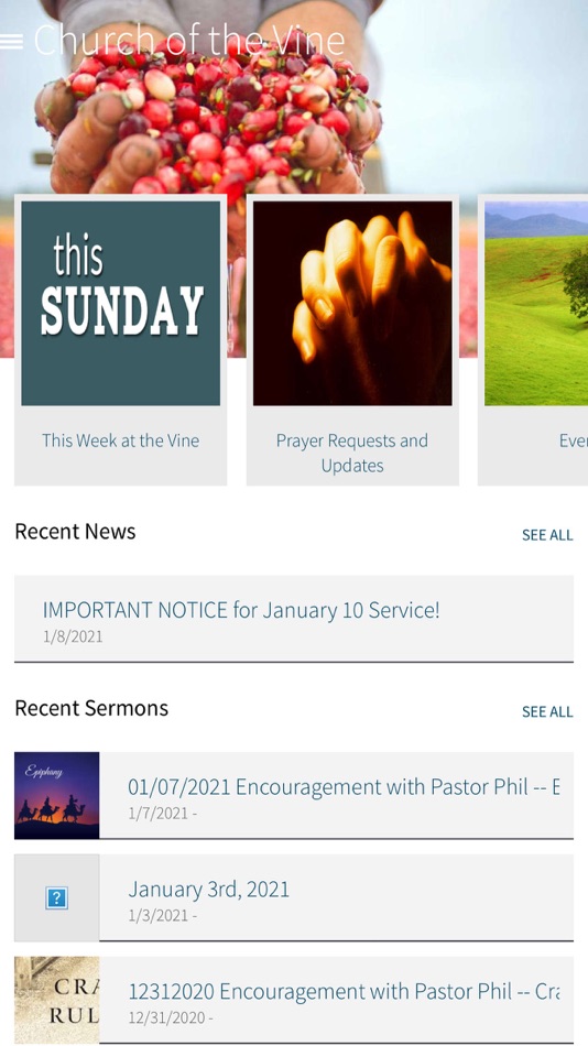 #1. Church of the Vine (iOS) By: Finalweb Corporation