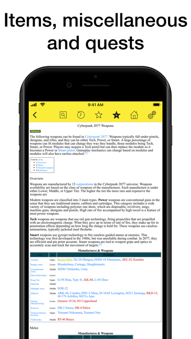 Pocket Wiki for Cyberpunk 2077 Screenshot