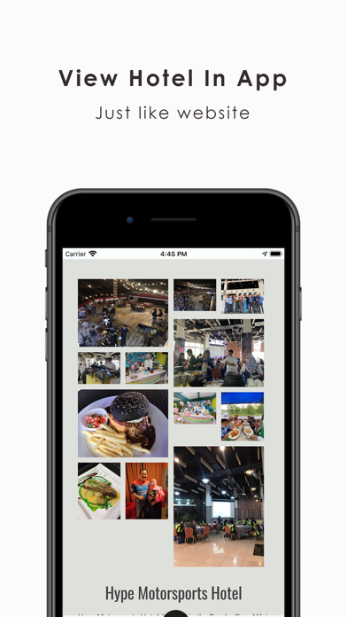 Hype Motorsports Hotel-Booking Screenshot
