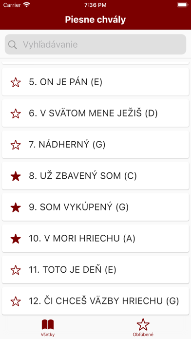 Piesne chvály Screenshot