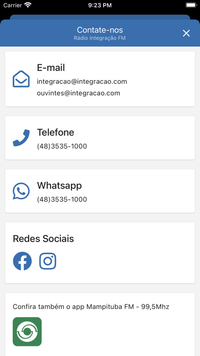 Integração FM Screenshot