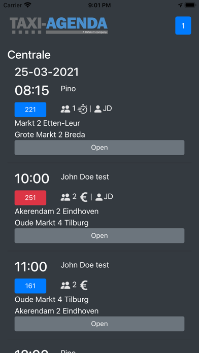Taxi-agenda.com driver Screenshot