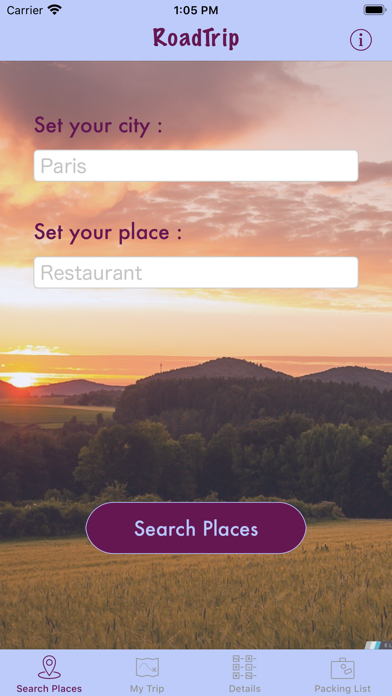 RoadTrip App Screenshot