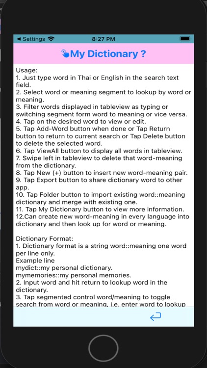 Magic Infinite Dictionary