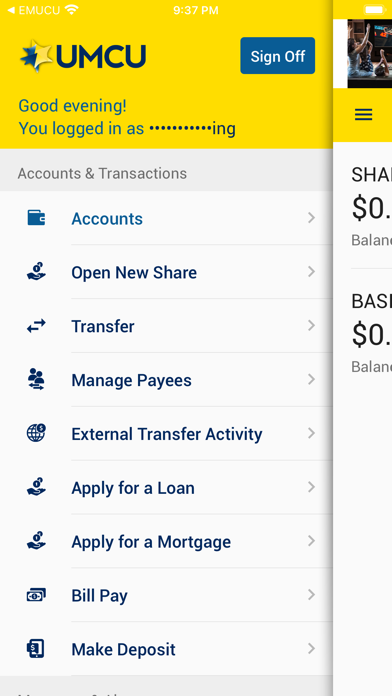 UMCU Mobile Banking Screenshot