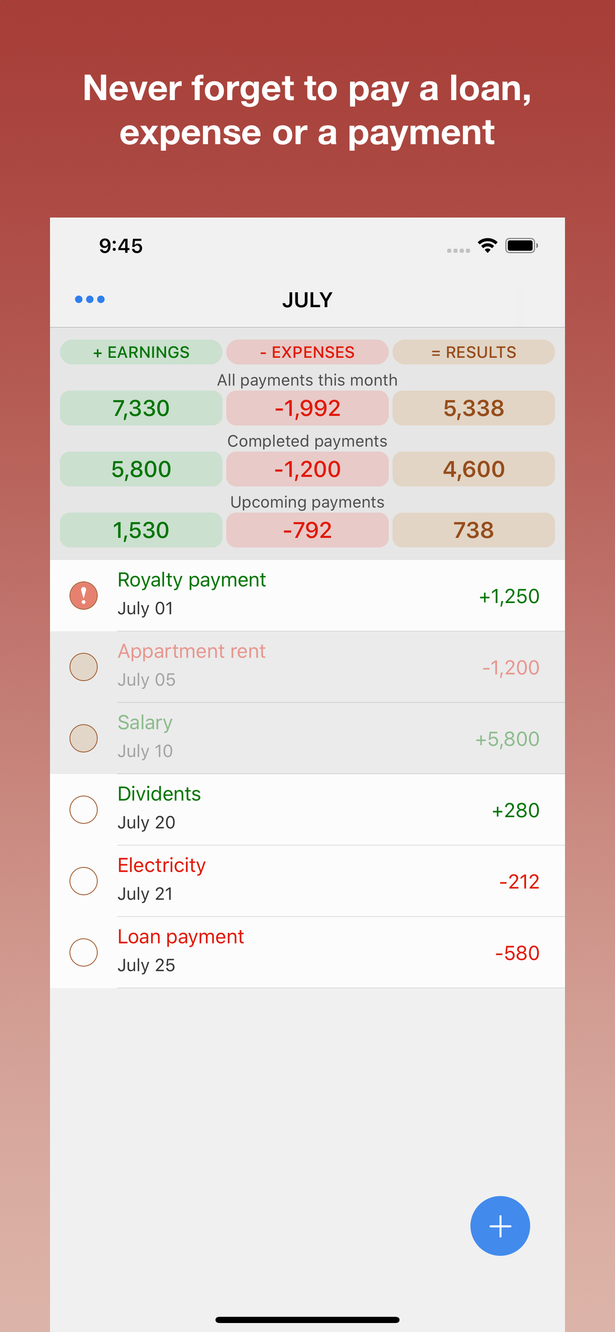 Payments reminder