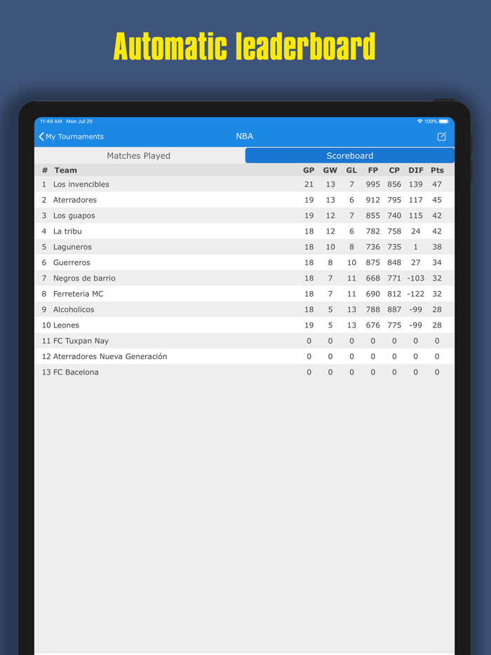 My Tournaments Manager