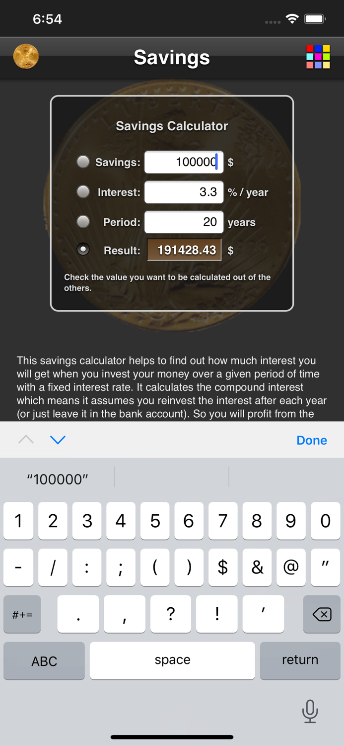 Savings Calculator