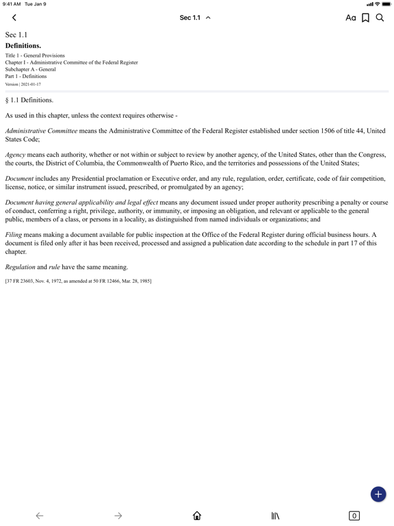 Screenshot #5 pour CFR 1 - General Provisions
