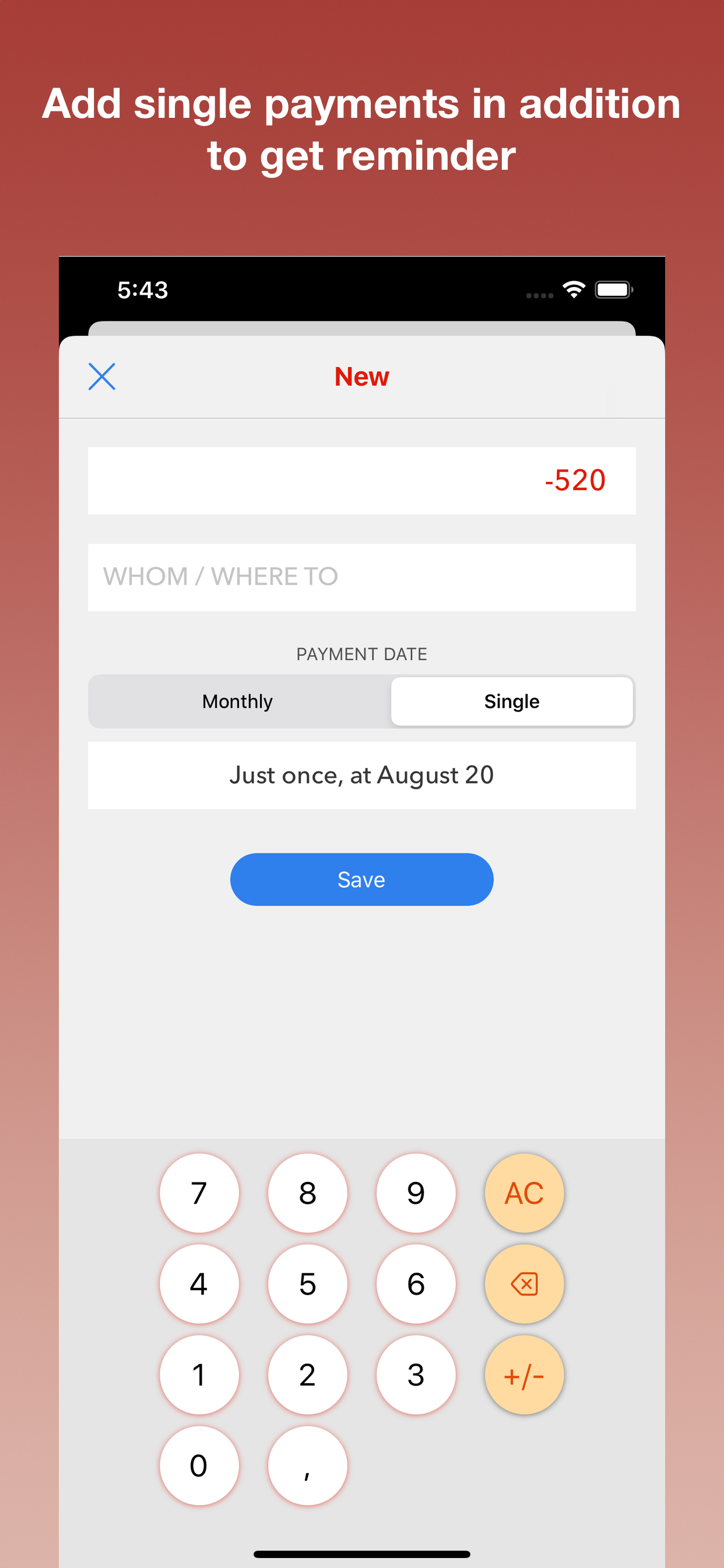 Payments reminder