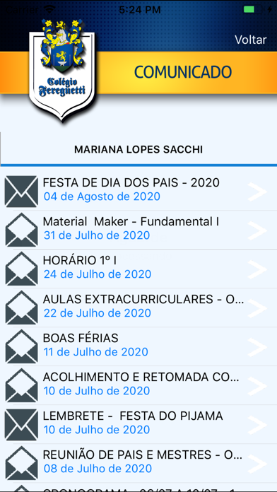 Central do Aluno Screenshot