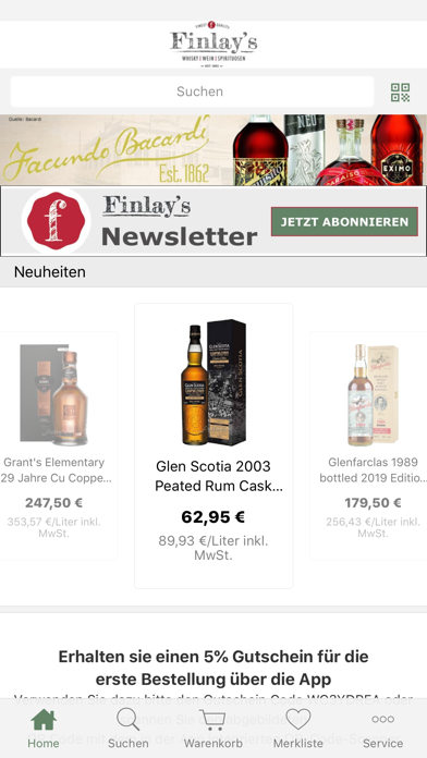 Finlays Whisky Shop Screenshot