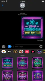 neon merry xmas stickers iphone screenshot 1