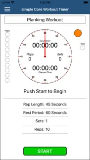simple core workout timer iphone screenshot 1
