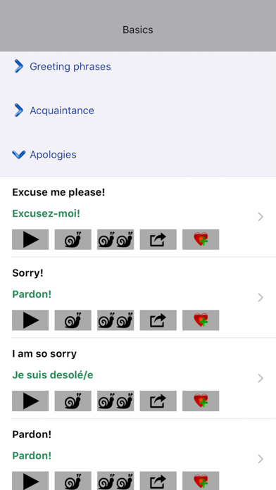 French Travel Phrases & Words Screenshot