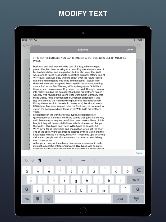 OCR Text Scanner Pro and PDF