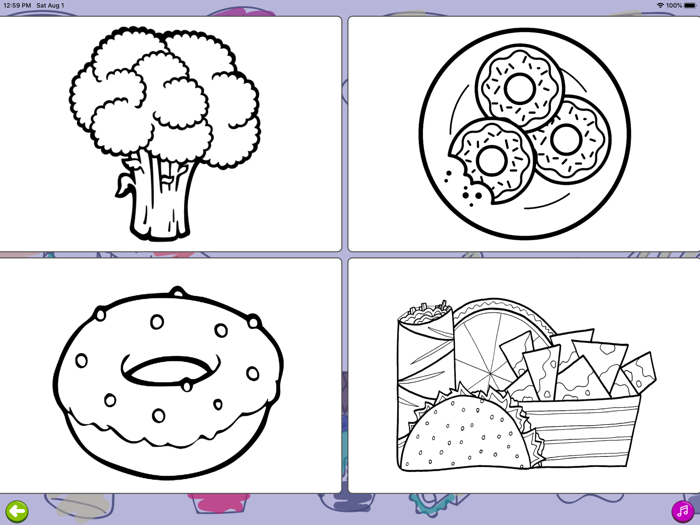 Coloring Book - Food and Drinks