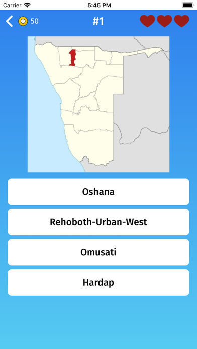 Namibia: Provinces Quiz Game Screenshot