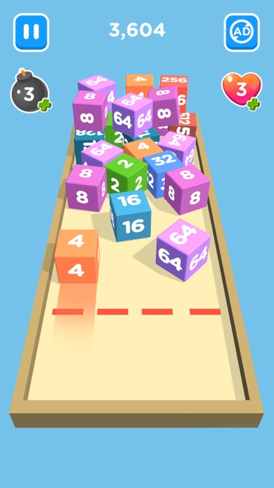 2048 Chain Cube 3D: Merge Game Screenshot