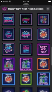 happy new year neon stickers iphone screenshot 4