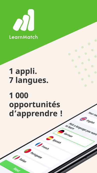 Screenshot #1 pour LearnMatch - Cours de langues