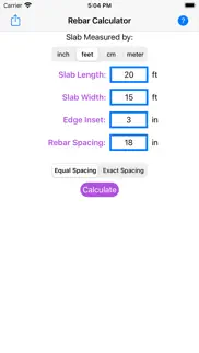 rebar grid calculator iphone screenshot 1