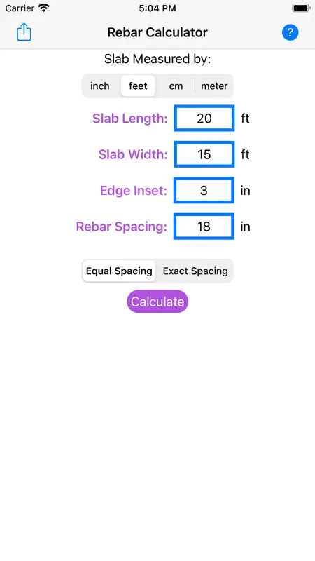 Rebar Grid Calculator screenshot 1 of 5
