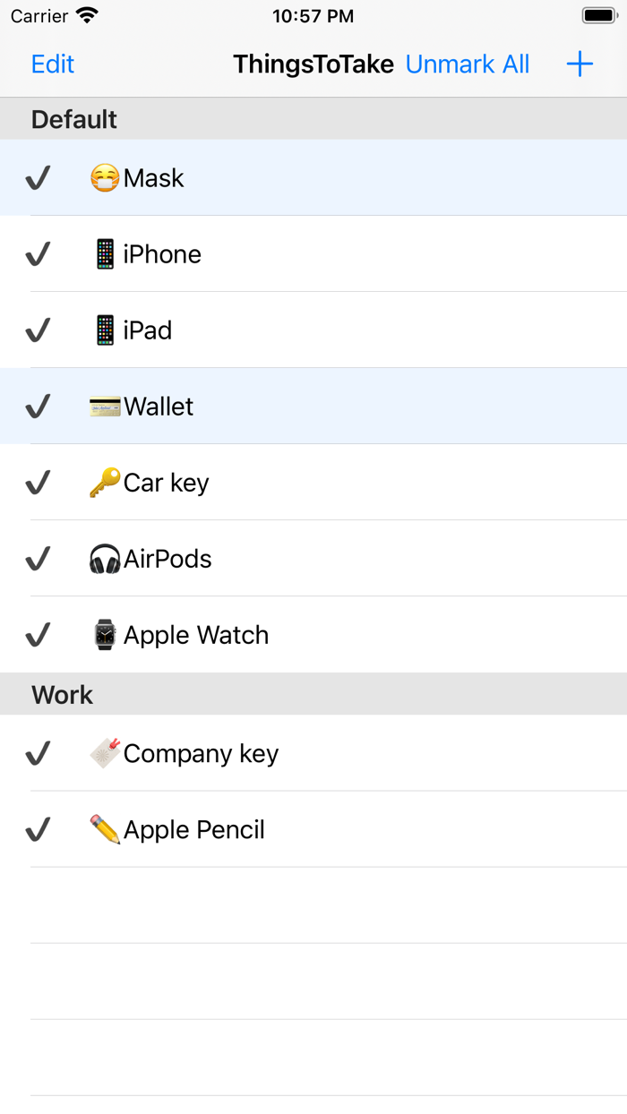 ThingsToTake - When going out